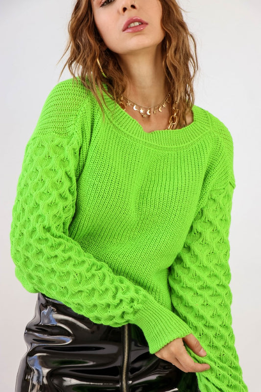 Blusa em tricot - Casulo - Verde Aceso